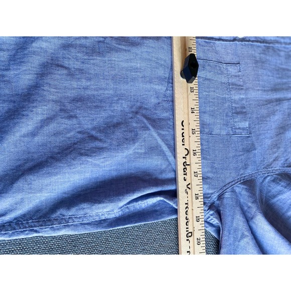 H&M button shirt Youth 14+ rounded collar long sleeves 3/4 roll up tab light - Picture 8 of 15